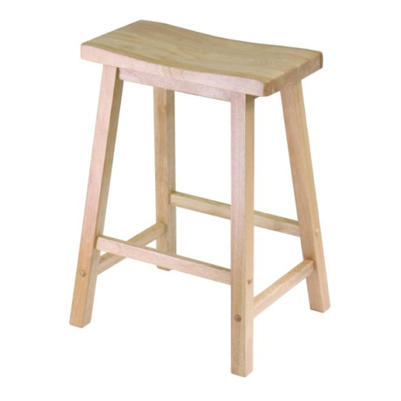 Contemporary Home Living 24” Beige Satori Saddle Seat Stool Beech